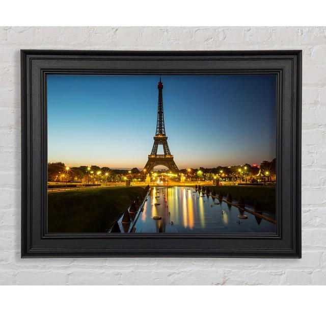 Eiffel Tower Night Lights 2 Brayden Studio Size: 42cm H x 59.7cm W x 8cm D, Format: Galway White Framed Paper on Productcaster.