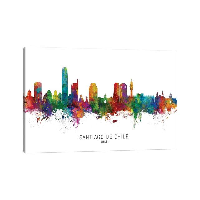 Santiago De Chile Skyline by Michael Tompsett - Wrapped Canvas Art Prints Latitude Run Size: 30.48cm H x 45.72cm W on Productcaster.