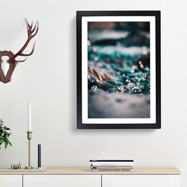 Splash of Water in Abstract - Picture Frame Graphic Art Print East Urban Home Size: 65cm H x 48cm W x 2cm D, Frame Option: Black Framed on Productcaster.