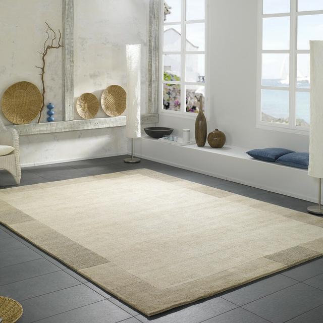 Rug made of Wool in Beige by Ebern Designs, Rug Size: Rectangular 250 x 300 cm on Productcaster.