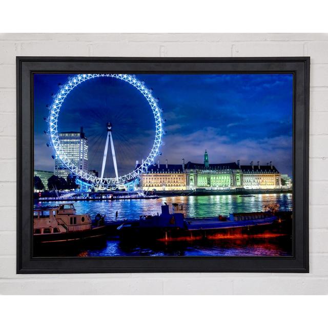 London-Eye Dusk - Single Picture Frame Art Prints Ebern Designs Size: 84.1cm H x 118.9cm W x 1.5cm D on Productcaster.