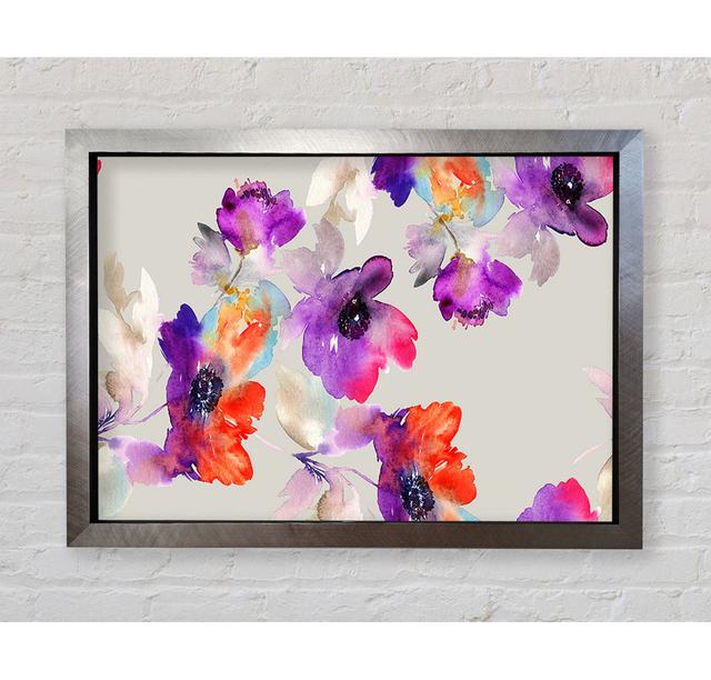 Watercolour Petals - Single Picture Frame Art Prints Ophelia & Co. Size: 118.9cm H x 141.4cm W x 3.4cm D, Format: Black Framed Paper on Productcaster.