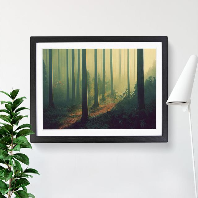 XH1022-6838X Peaceful Summer Forest - Picture Frame Print Union Rustic Frame Colour: Black, Size: 34cm H x 46cm W x 2cm D on Productcaster.