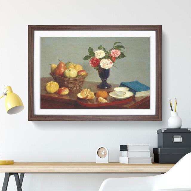 Still Life Fruit with Flowers Vol.9 by Henri Fantin-Latour - Picture Frame Painting East Urban Home Size: 27cm H x 36cm W x 2cm D, Frame Option: Walnu on Productcaster.