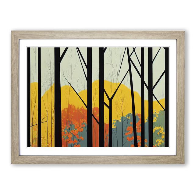 Art Deco Spring Forest Vol.4 Abstract - Picture Frame Graphic Art Alpen Home Size: 46cm H x 64cm W x 2cm D, Frame Colour: Oak Framed on Productcaster.