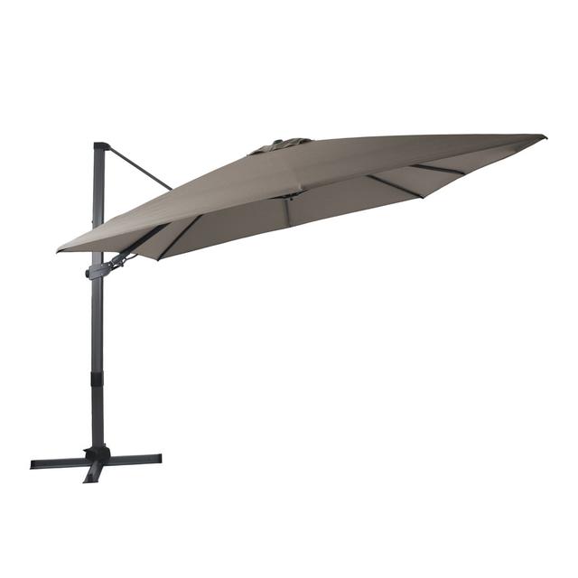 300 Parasol Dakota Fields Frame Colour: Grey, Fabric Colour: Taupe on Productcaster.