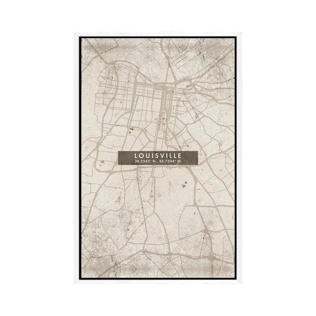 Louisville Stadtplan Abstrakter Stil von WallDecorAddict - Galerie-umwickelte Leinwand Giclée auf Leinwand Williston Forge Format: Schattenfugenrahmen on Productcaster.