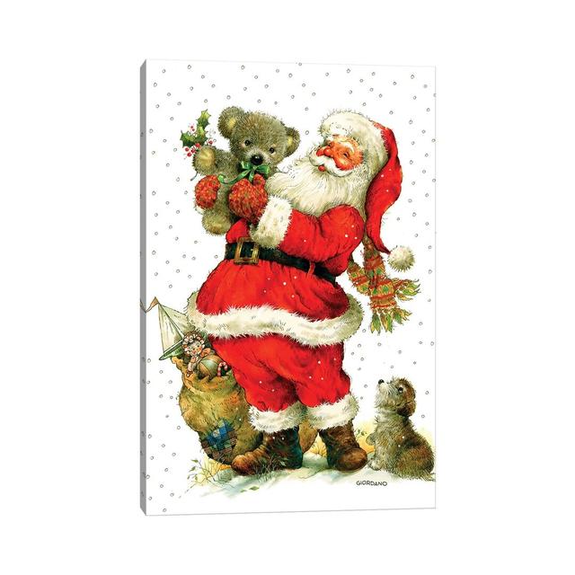 With Boarder a Teddy for You! by Giordano Studios - Wrapped Canvas Painting The Seasonal Aisle Size: 45.72cm H x 30.48cm W x 1.91cm D on Productcaster.