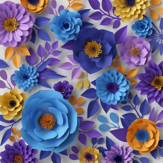 Paper Flowers by Wacomka - Wrapped Canvas Photograph 17 Stories Size: 51cm H x 51cm W on Productcaster.