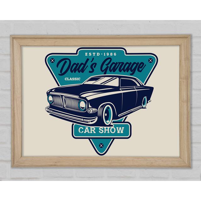 Dads Garage Gerahmter Druck Happy Larry Größe: 21 cm H x 29,7 cm B x 1,5 cm T on Productcaster.