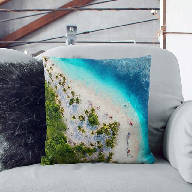 Beach in Caracas Venezuela Cushion with Filling East Urban Home Size: 55 x 55 cm, Backing Colour: Black on Productcaster.