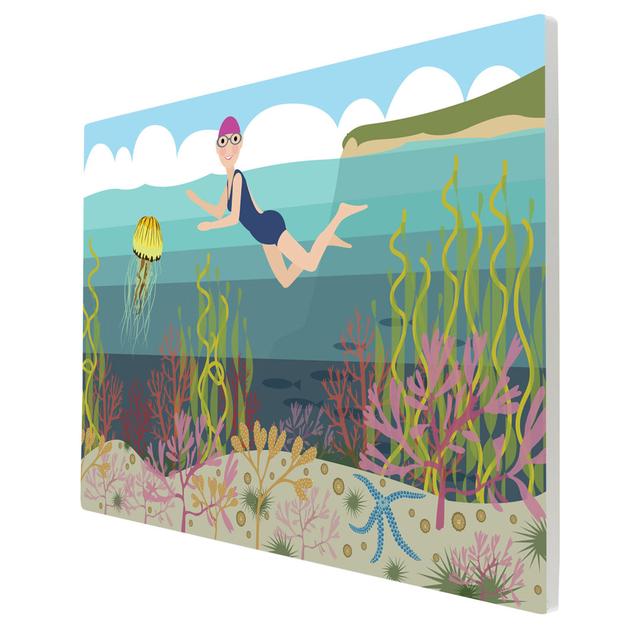 Katie Pearson Sea Swimmer Ceramic Picture Tile Wall Decor Global Designs Fenton Ltd on Productcaster.