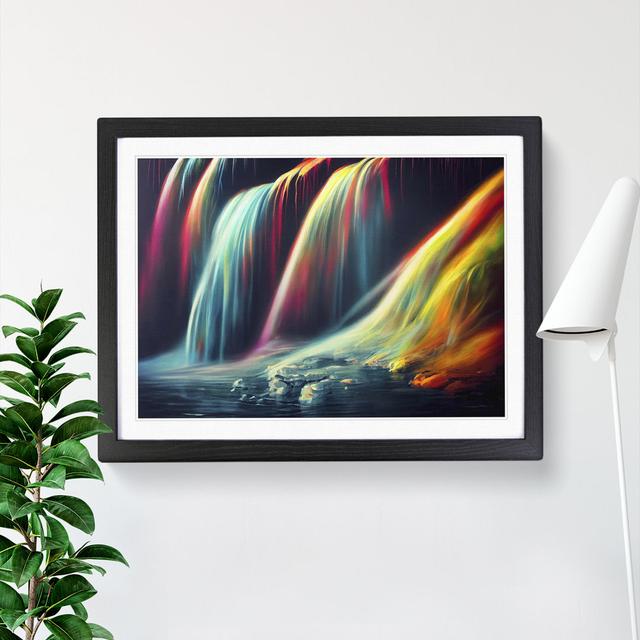 Waterfall Rainbow - Single Picture Frame Print Metro Lane Size: 34cm H x 46cm W, Format: Black on Productcaster.