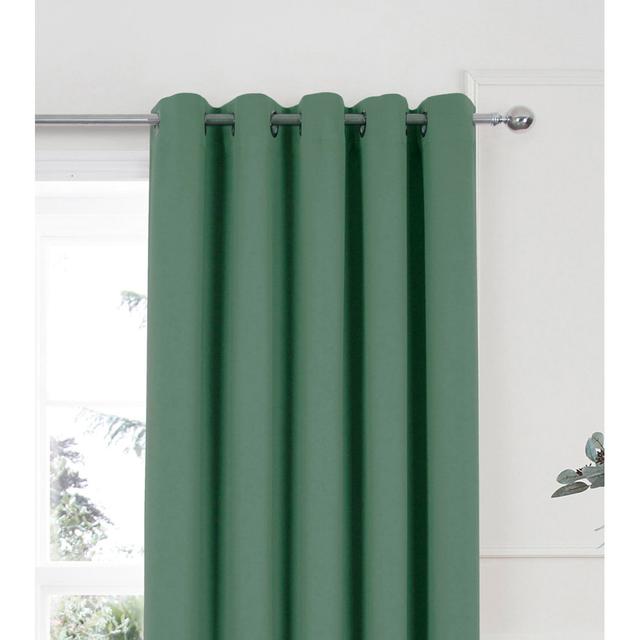 Chacra Eyelet Room Darkening Curtains (Set of 2) Brayden Studio Colour: Green, Panel Size: Width 229 x Drop 229cm on Productcaster.