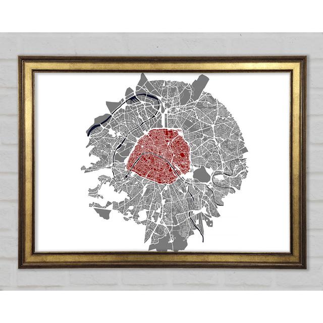 Map Of The City 5 Paris - Print Williston Forge Size: 42cm H x 59.7cm W x 1.5cm D on Productcaster.