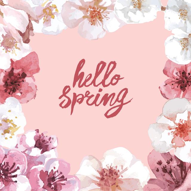 Beamond Hello Spring by Milkal - Wrapped Canvas Graphic Art ClassicLiving Size: 91cm H x 91cm W x 3.8cm D on Productcaster.