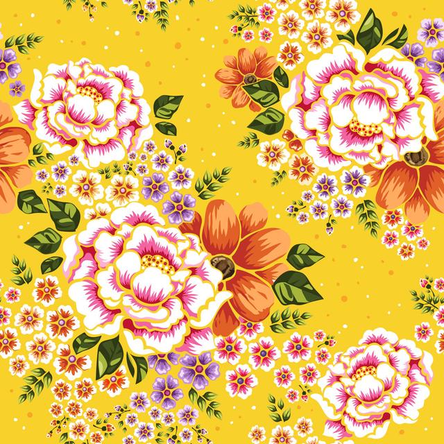 Floral Seamless Pattern by JoyImage - Wrapped Canvas Print ClassicLiving Size: 51cm H x 51cm W on Productcaster.