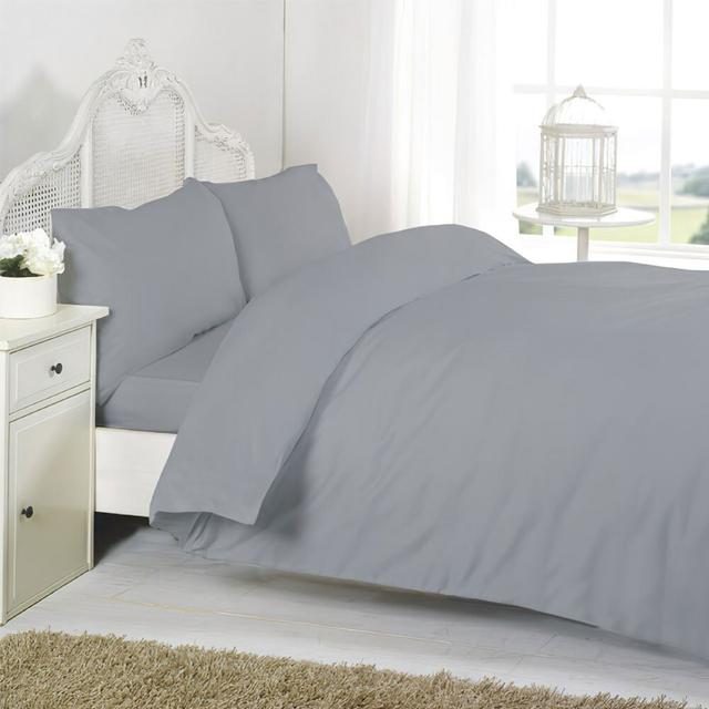 Brittneyann Duvet Cover Set Ebern Designs Size: King Duvet Cover + 2 Standard Pillowcases, Colour: Grey on Productcaster.