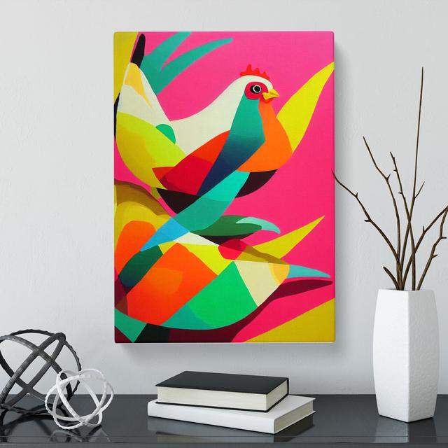 CAN-V0523-452X Chicken Hydrodipped - Wrapped Canvas Print Marlow Home Co. Size: 50cm H x 35cm W x 3cm D on Productcaster.