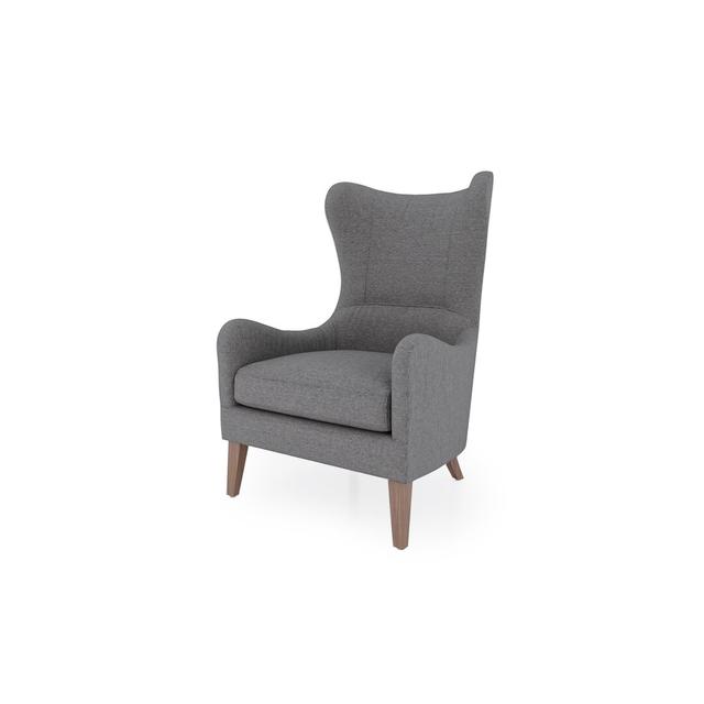 Newquay Butterfly Chair Rosalind Wheeler Upholstery Colour: Dark Grey, Leg Colour: Walnut on Productcaster.