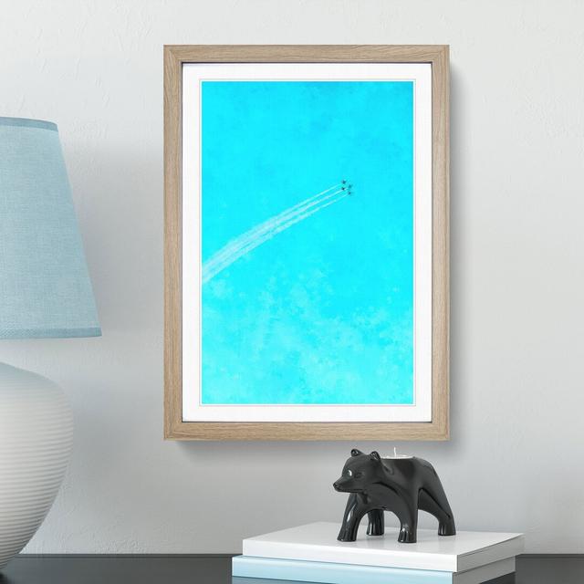 Plane Trails in the Sky - Picture Frame Graphic Art Print East Urban Home Frame Option: Oak Framed, Size: 63cm H x 45cm W x 2cm D on Productcaster.