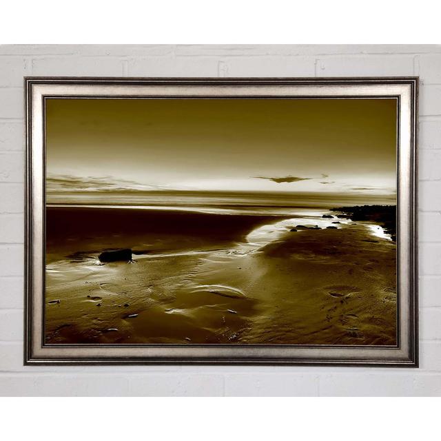 Calming Olive Ocean - Single Picture Frame Art Prints Highland Dunes Size: 59.7cm H x 84.1cm W x 1.5cm D on Productcaster.