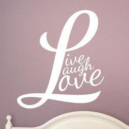 L Forms Live Laugh Love Wall Sticker East Urban Home Size: Large, Colour: Bright Yellow on Productcaster.