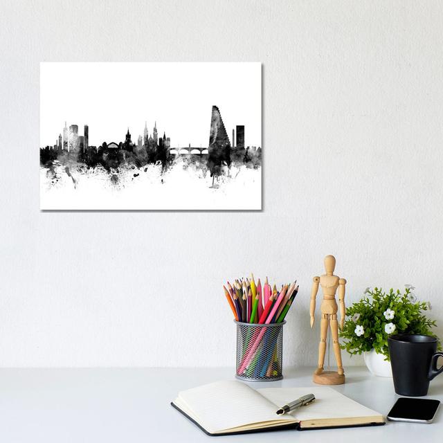 Basel, Switzerland in Black & White by Michael Tompsett - Wrapped Canvas Print Latitude Run Size: 20.32cm H x 30.48cm W x 1.90cm D on Productcaster.