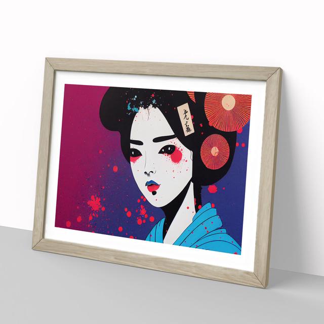 Geisha Vol.5 Abstract - Picture Frame Painting Marlow Home Co. Size: 34cm H x 46cm W x 2cm D, Frame Colour: Oak on Productcaster.