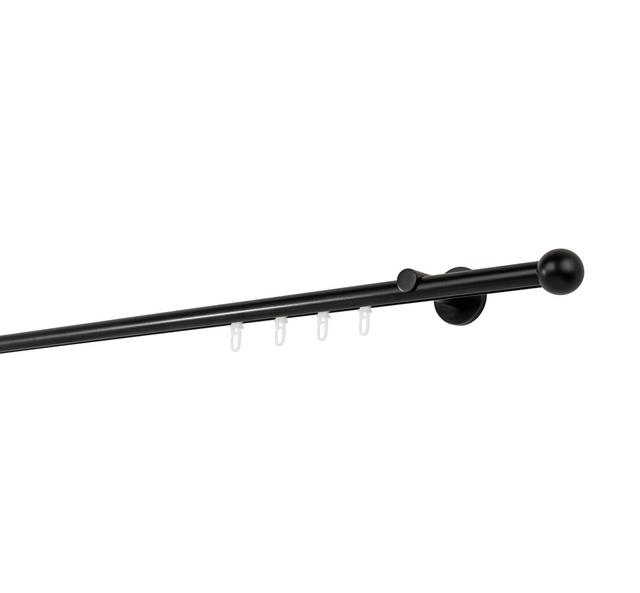 Curtain rod made to measure, inner barrel, 20mm ball mydeco Finish: Black, Size: 2cm H x 340cm W x 6.5cm D on Productcaster.