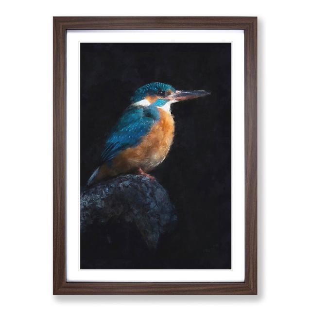 Kingfisher Bird - Picture Frame Painting Print East Urban Home Size: 33cm H x 24cm W x 2cm D, Frame Option: Walnut Framed on Productcaster.