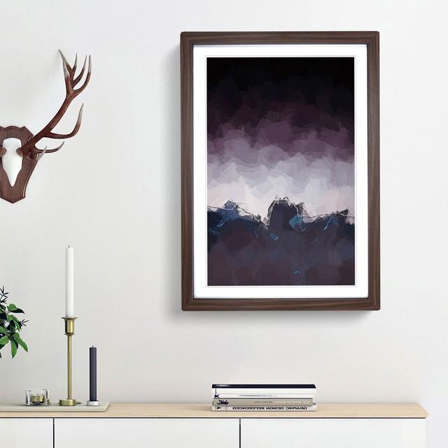 Dusky Mountains - Picture Frame Graphic Art Print East Urban Home Size: 36cm H x 27cm W x 2cm D, Frame Option: Walnut Framed on Productcaster.