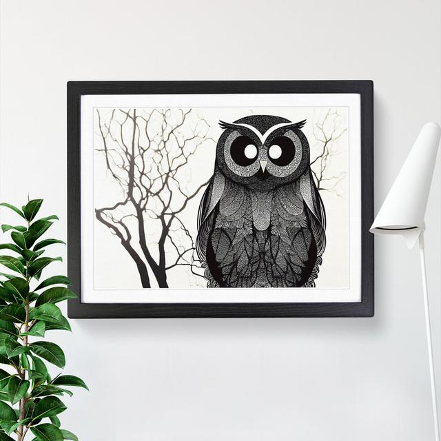 Hopeful Owl - Picture Frame Graphic Art Alpen Home Size: 34cm H x 46cm W x 2cm D, Frame Colour: Black on Productcaster.