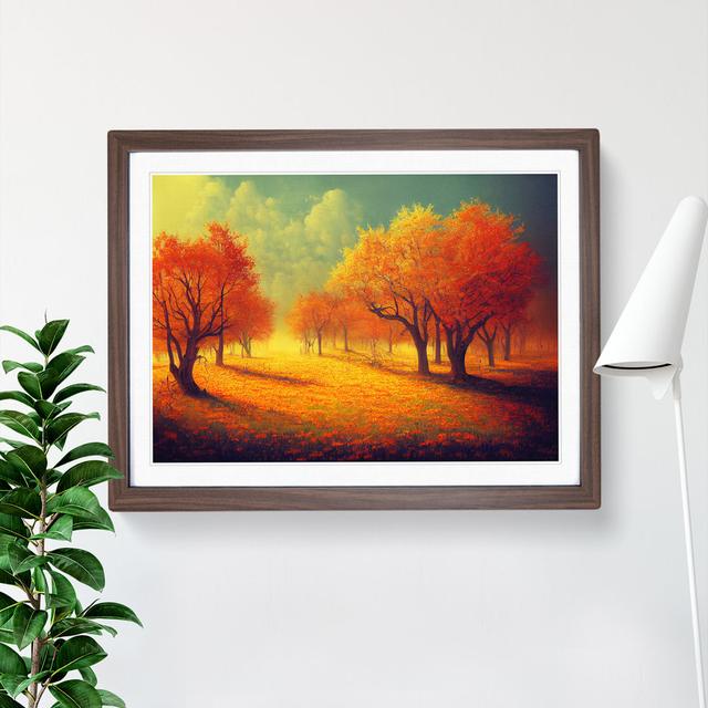 The Ultimate Autumn Forest - Picture Frame Graphic Art Marlow Home Co. Frame Colour: Walnut Framed, Size: 46cm H x 64cm W x 2cm D on Productcaster.