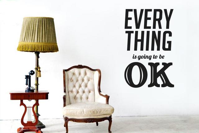 Every Thing Is Going To Be Ok Wall Sticker 17 Stories Size: Medium, Colour: Dark Yellow on Productcaster.