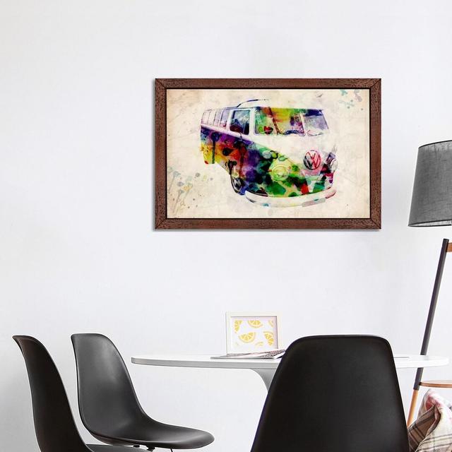 Vw Camper Van (Urban) by Michael Tompsett - Print on Canvas East Urban Home Size: 45.72cm H x 66.04cm W x 3.81cm D, Frame Option: Brown Framed on Productcaster.