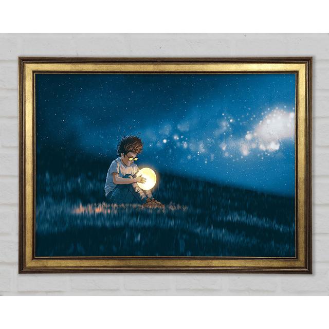 Holding The Moon - Single Picture Frame Art Prints Marlow Home Co. Size: 59.1cm H x 84.1cm W 1.5cm D on Productcaster.