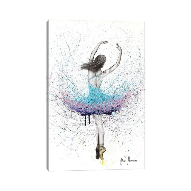 Twirling Flower Dance - Print Ebern Designs Size: 30.48cm H x 20.32cm W x 1.91cm D, Format: Wrapped Canvas on Productcaster.