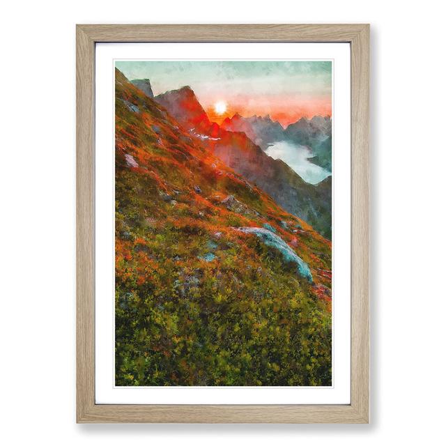 Mountains in Lofoten Norway - Picture Frame Painting East Urban Home Frame Option: Oak Framed, Size: 48cm H x 36cm W x 2cm D on Productcaster.