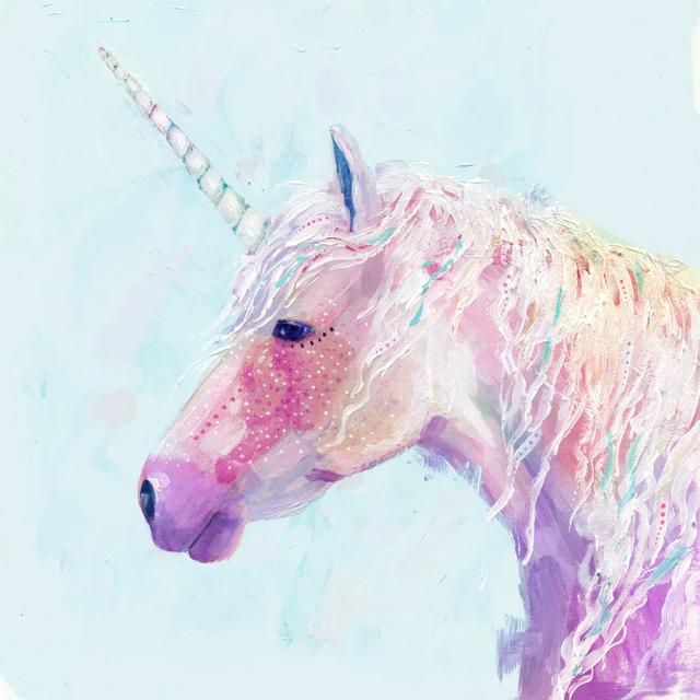 Mystic Unicorn II by Victoria Borges - Wrapped Canvas Painting Print Maturi Size: 30cm H x 30cm W x 3.8cm D on Productcaster.