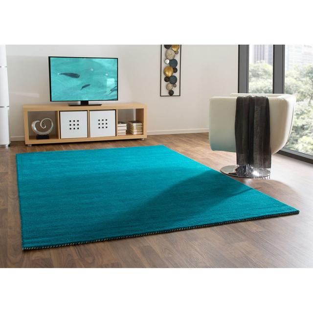 Nomade Gabbeh rug 17 Stories Colour: Turquoise, Rug Size: Rectangle 190cm x 290cm on Productcaster.