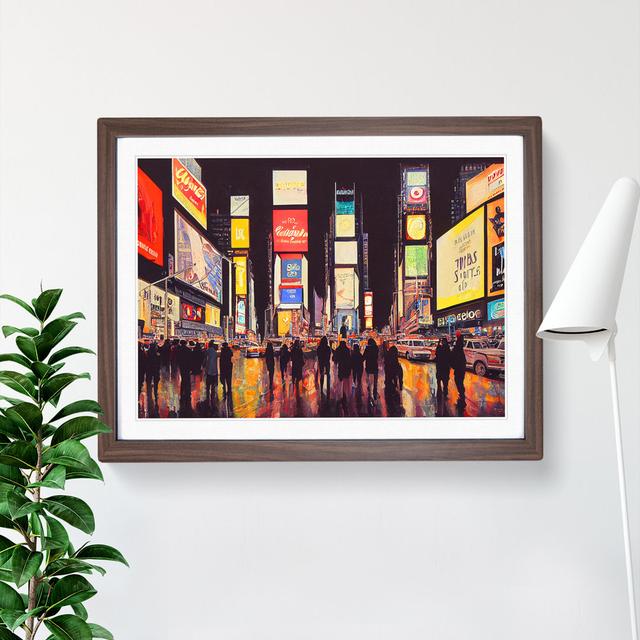 New York City Times Square Vol.1 - Picture Frame Graphic Art 17 Stories Size: 34cm H x 46cm W, Frame Colour: Brown on Productcaster.