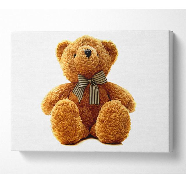 Teddy Bear Bow White - Print Harriet Bee Size: 66cm H x 106.6cm W x 10cm D on Productcaster.