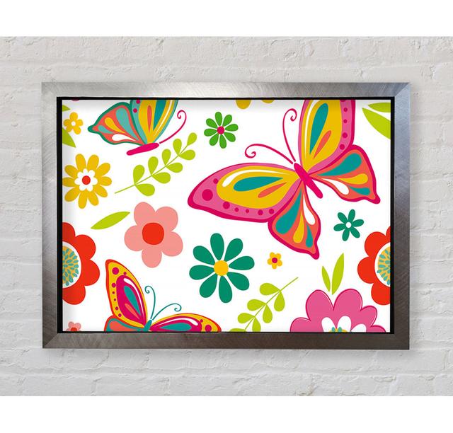 Hippy Butterflies - Single Picture Frame Art Prints Bright Star Size: 42cm H x 59.7cm W x 3.4cm D on Productcaster.