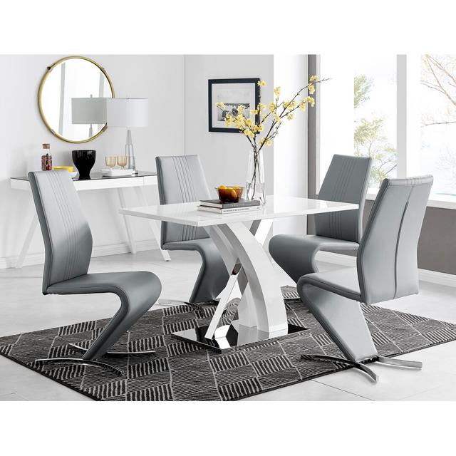 Chowchilla 5 - Piece Dining Set Canora Grey Colour (Chair): Grey on Productcaster.