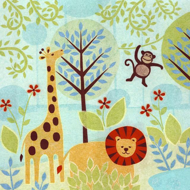 Jungle Buddies by Kim Conway - Wrapped Canvas Painting Isabelle & Max Size: 30cm H x 30cm W x 3.8cm D on Productcaster.