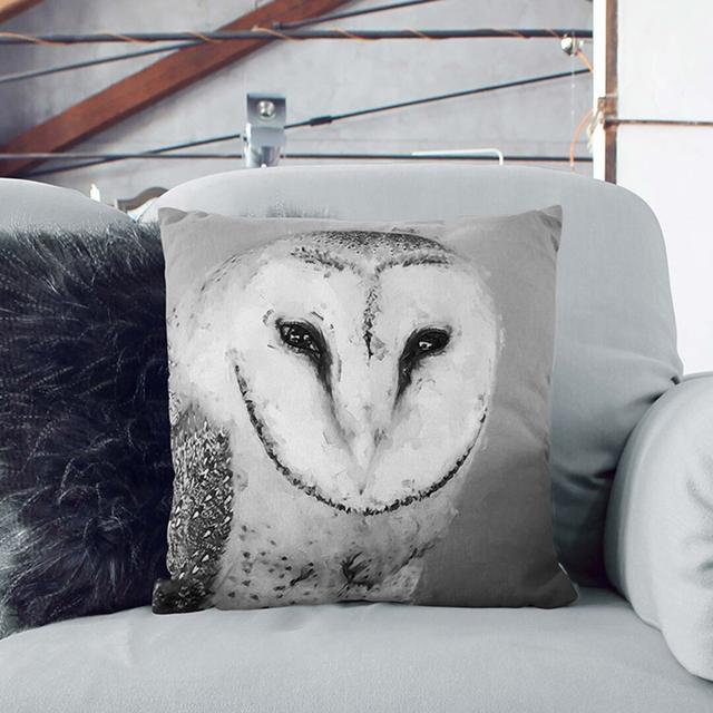 Barn Owl Cushion with Filling East Urban Home Size: 40 x 40 cm, Backing Colour: Black on Productcaster.