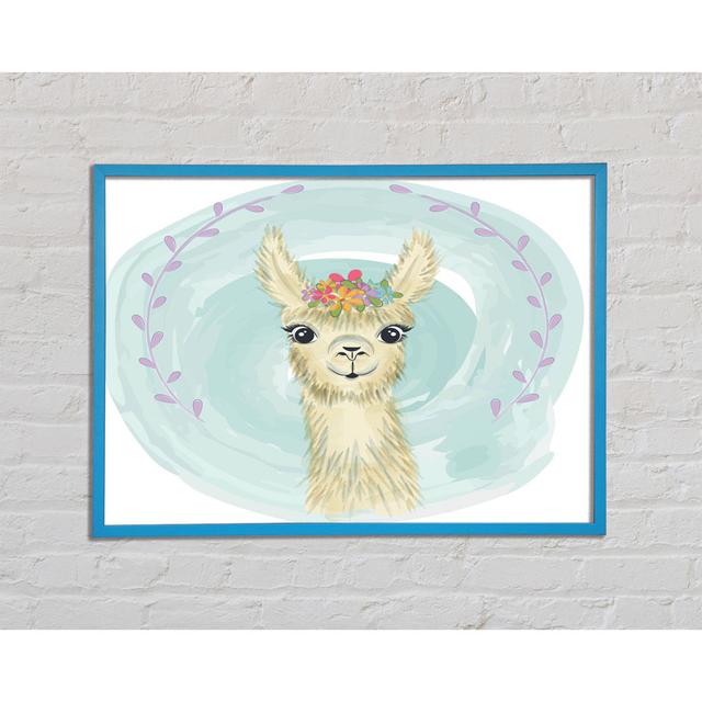 Llama Floral Head - Single Picture Frame Art Prints Gracie Oaks Size: 29.7cm H x 42cm W x 2cm D on Productcaster.