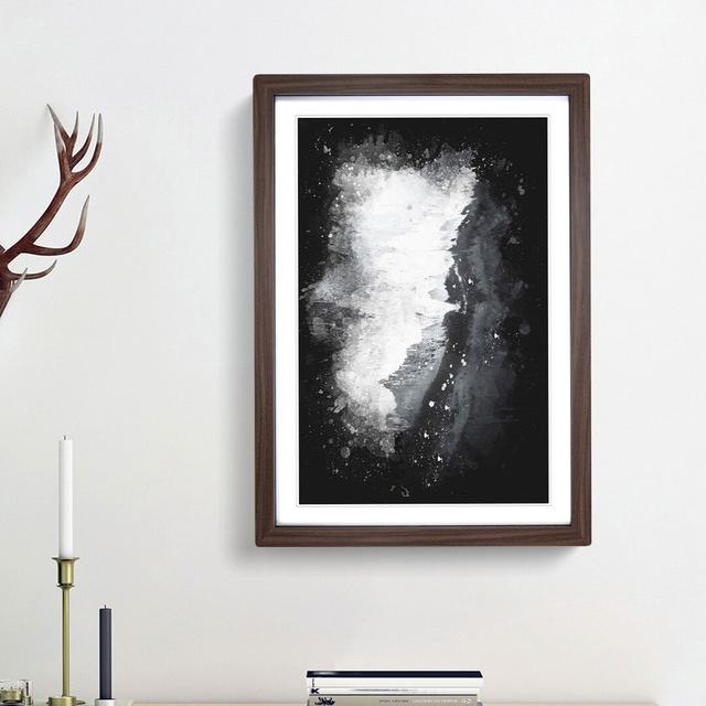 'Black Sand Beach in Iceland Abstract' - Picture Frame Graphic Art Print East Urban Home Frame Option: Walnut Framed, Size: 63cm H x 45cm W x 2cm D on Productcaster.