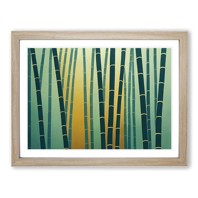 Art Deco Bamboo Forest - Picture Frame Graphic Art 17 Stories Size: 25cm H x 34cm W x 2cm D, Frame Colour: Oak Framed on Productcaster.